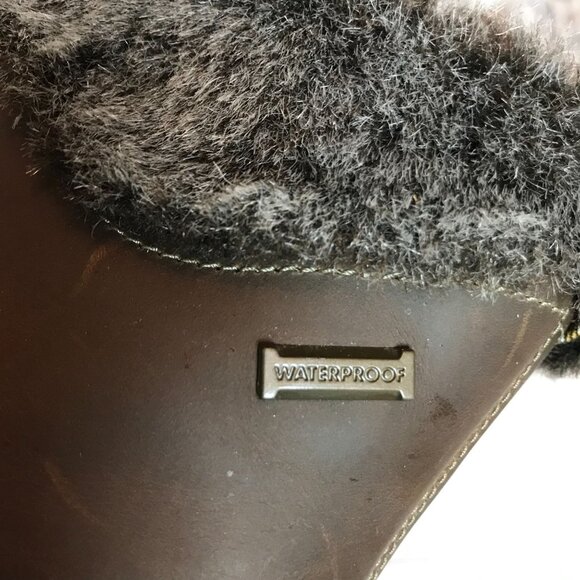 Chaco Womens Waterproof Brown Winter Boots Size 8 Faux Fur Trim - Picture 7 of 12